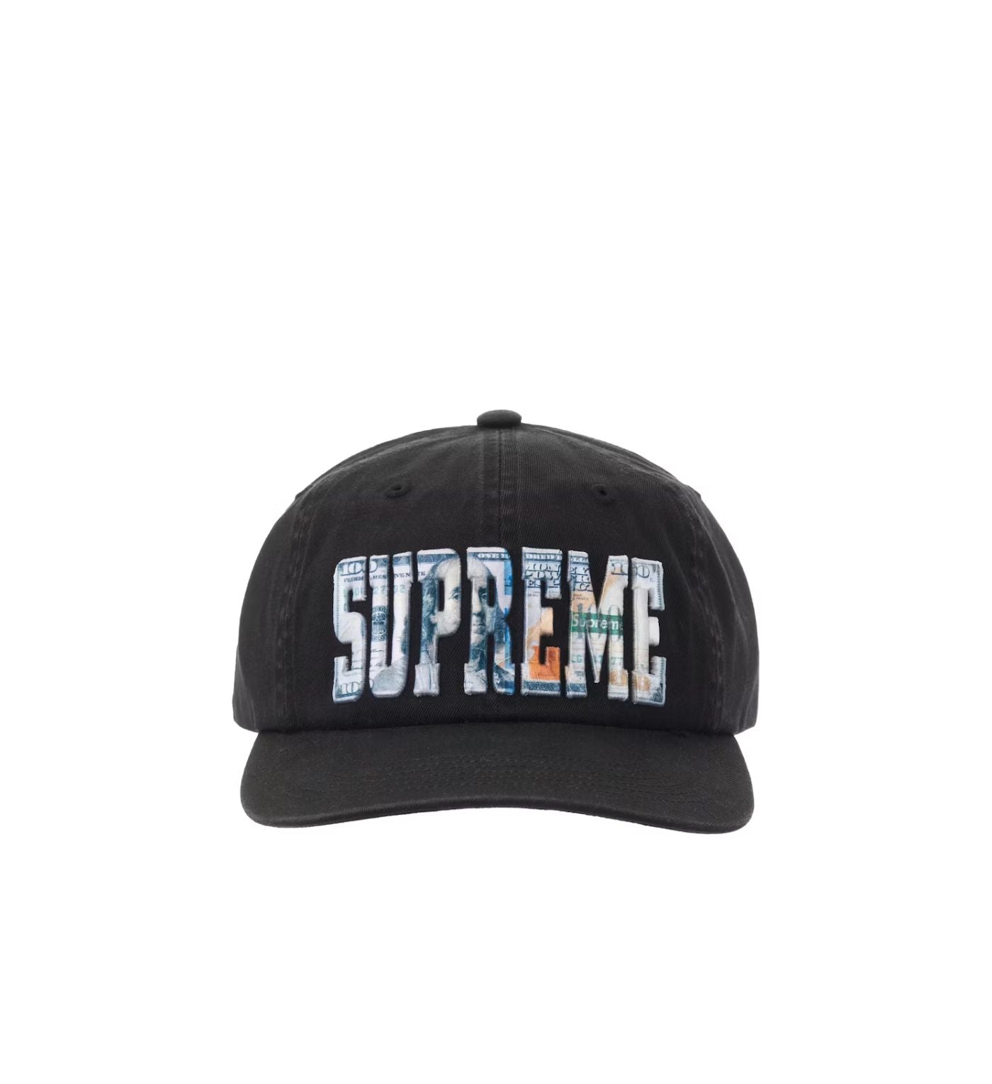 Supreme Embroidered Money Logo 6-Panel Hat Black