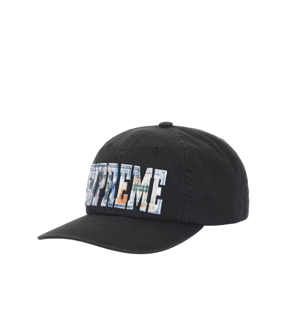 Supreme Embroidered Money Logo 6-Panel Hat Black